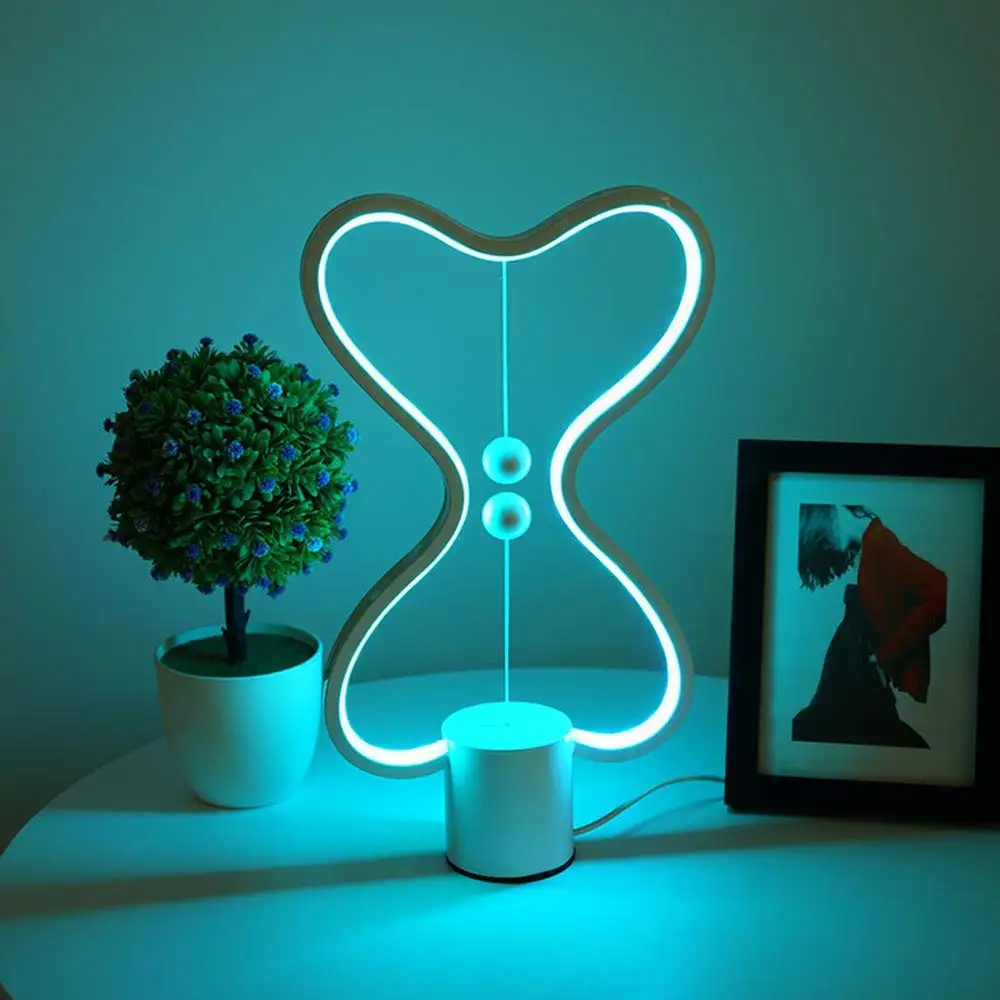 7 Krāsas, LED Pastāvīgu Līdzsvaru Nakts Lampa USB Powered Magnētisko Heng Nakts Gaisma Mājas Dekorēšana Guļamistaba Biroja Nakts Tabulu Gaismas