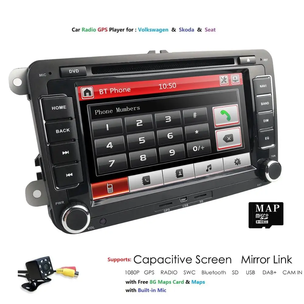 800*480 7in WINCE auto radio ar dvd atskaņotāju, GPS navigācijas CANBUS VW Passat CC Golf Cabriolet Tiguan Jetta Polo Sedans Bora Sharan