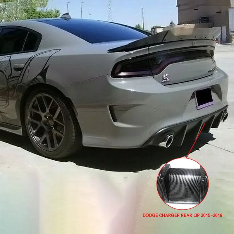 Aizmugurējā Bufera Difuzoru Lūpu piemērots-2019 Dodge Charger RT Oglekļa Šķiedras Stila Ūdens Pārneses Drukāšanas Auto Piederumi