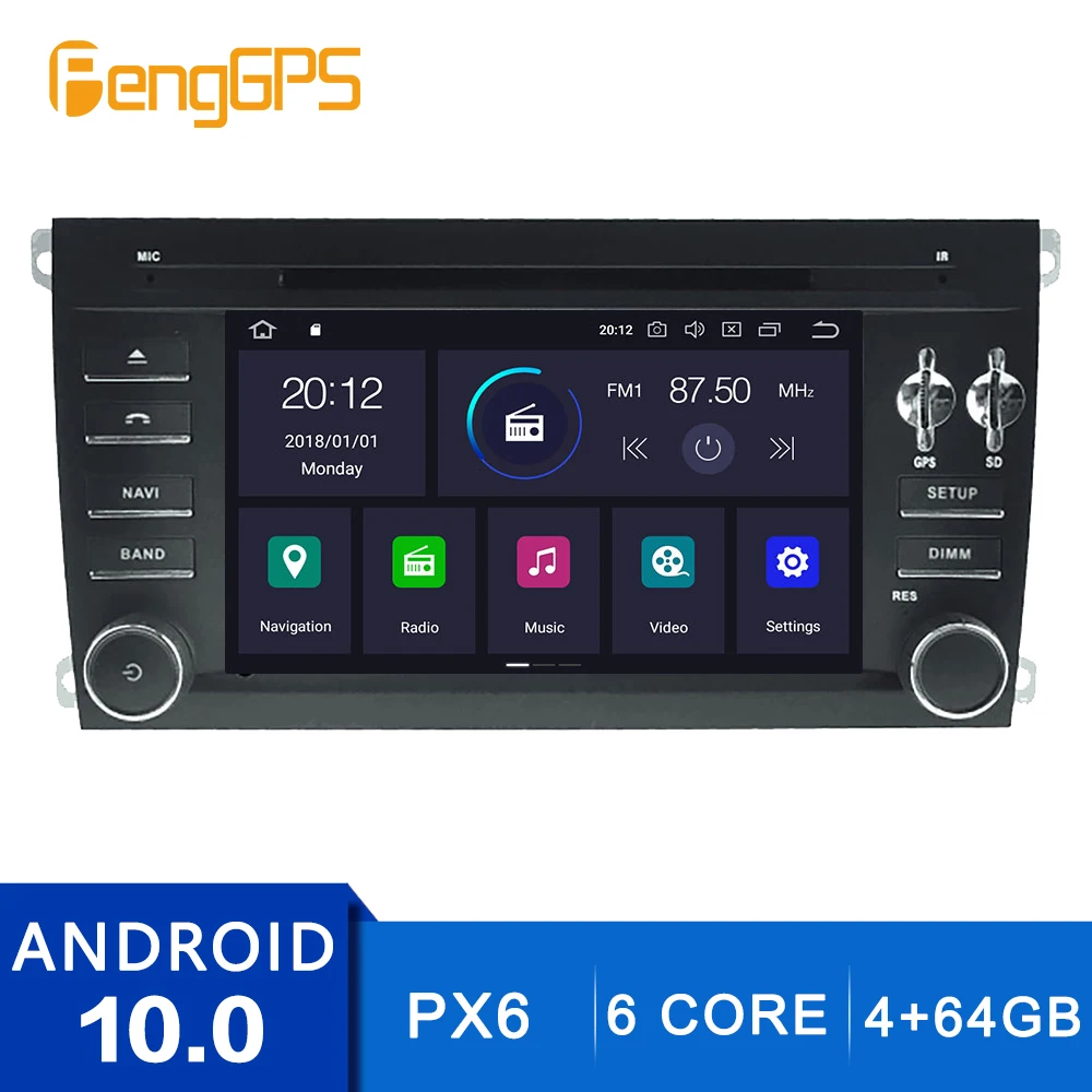 Android 10.0 Multivides Headunit Par Porsche Cayenne, 2003. - 2010. gadam GPS Navigācija Touchscreen, CD / DVD Atskaņotājs, Spogulis Saites PX6 Stereo