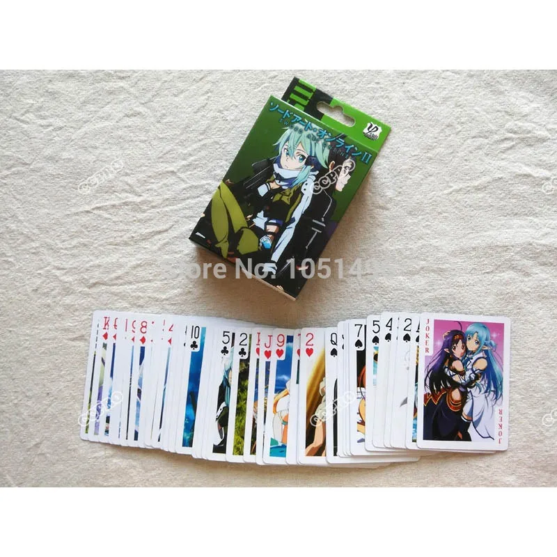 Anime Zobens Mākslas Online Poker Kartes Drukā Ar Kirigaya Kazuto un Yuuki Asuna par Cosplay Aksesuārus vai Dāvanu Vākšanu