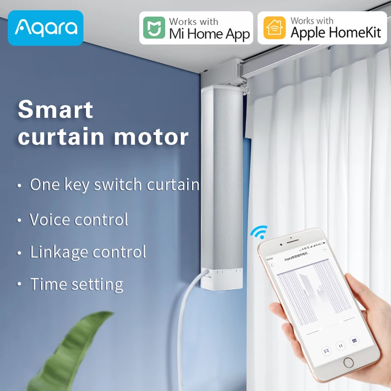Aqara Smart Auto elektriskās Aizkari Mehānisko ZigBee un Aizkaru Dzelzceļa Sliežu Iestatīt Pielāgotu Atbalstu Xiaomi Mi Mājās Apple HomeKit