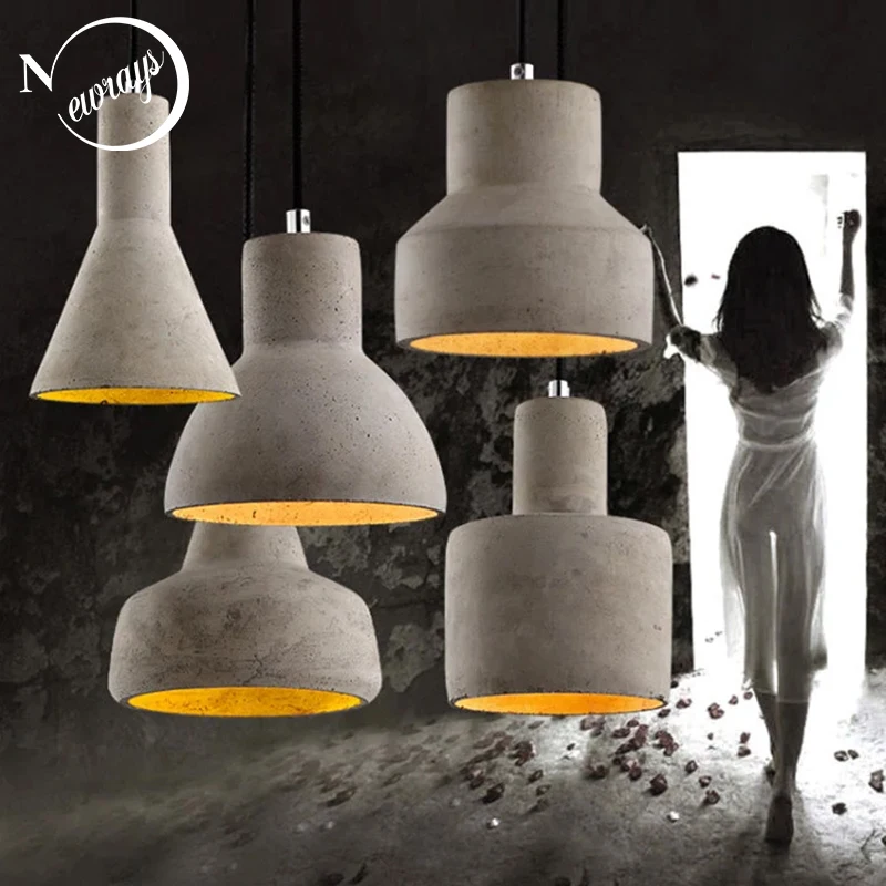 Art deco rūpniecības cementa karājas lampa E27 LED retro kulons gaismas ar 5 stilus, restorāns dzīvojamā istaba guļamistaba viesnīcu
