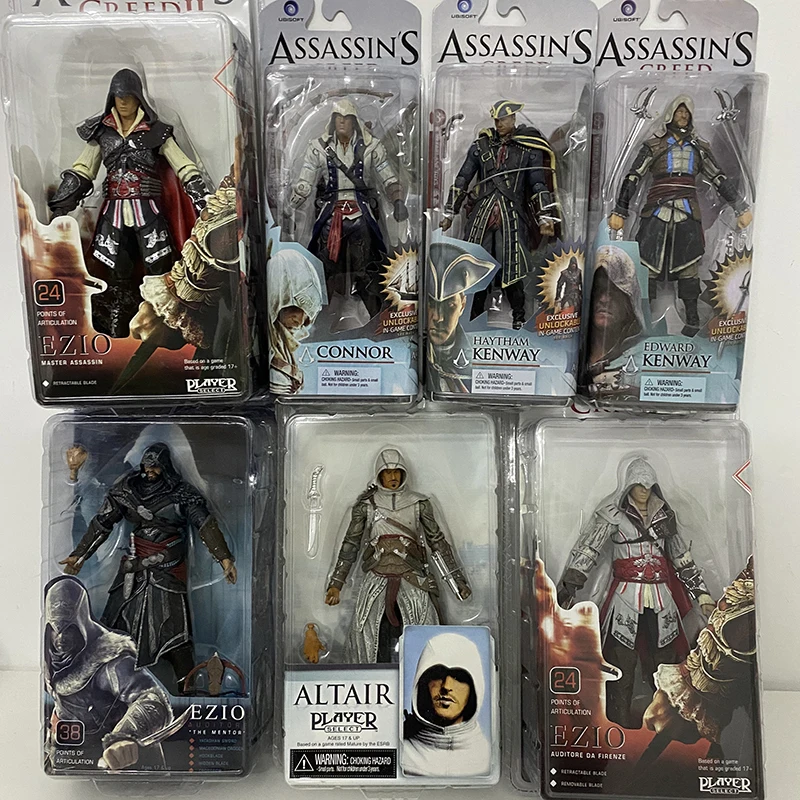 Assassin Creed Izcelsmi Creed Ezio Altair Sērija 4 Connor Haytham Edvards Kenway Mohawk Rīcības Attēls Iegūstama Modeļa Rotaļlietu 15cm