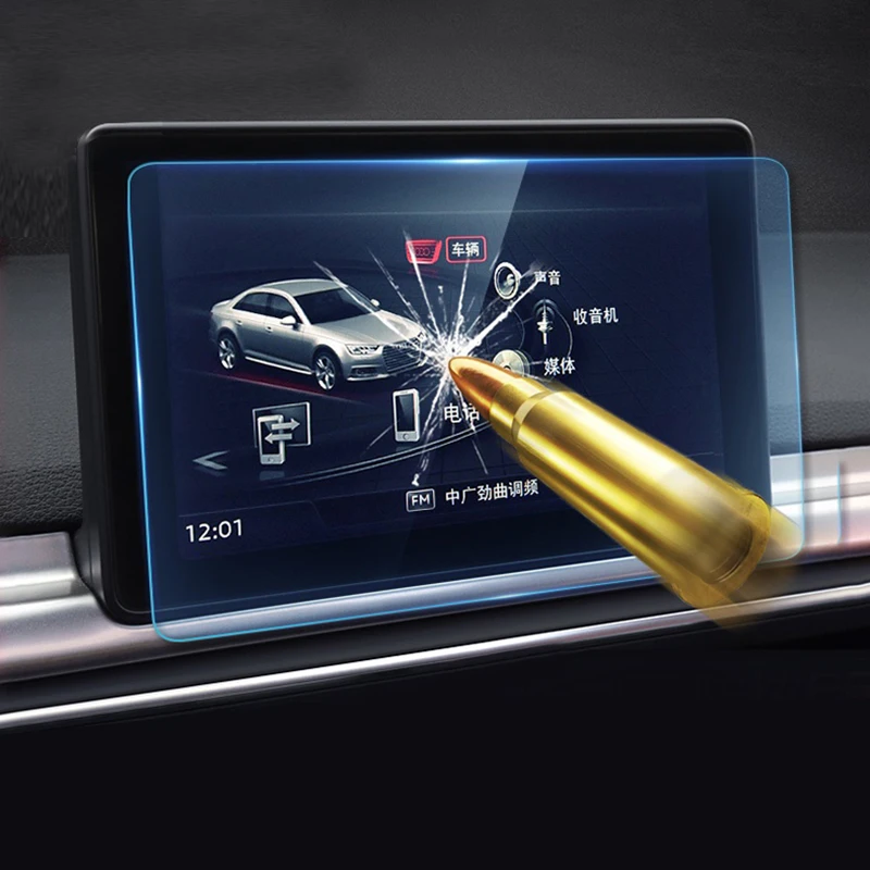 Audi A4 B9 A5 S4 S5 Q5 2017 2018 2019 Rūdīts Stikls Automašīnas GPS Navigācijas Ekrāna Aizsargs Filmu Fit LCD Touch Displejs Uzlīme