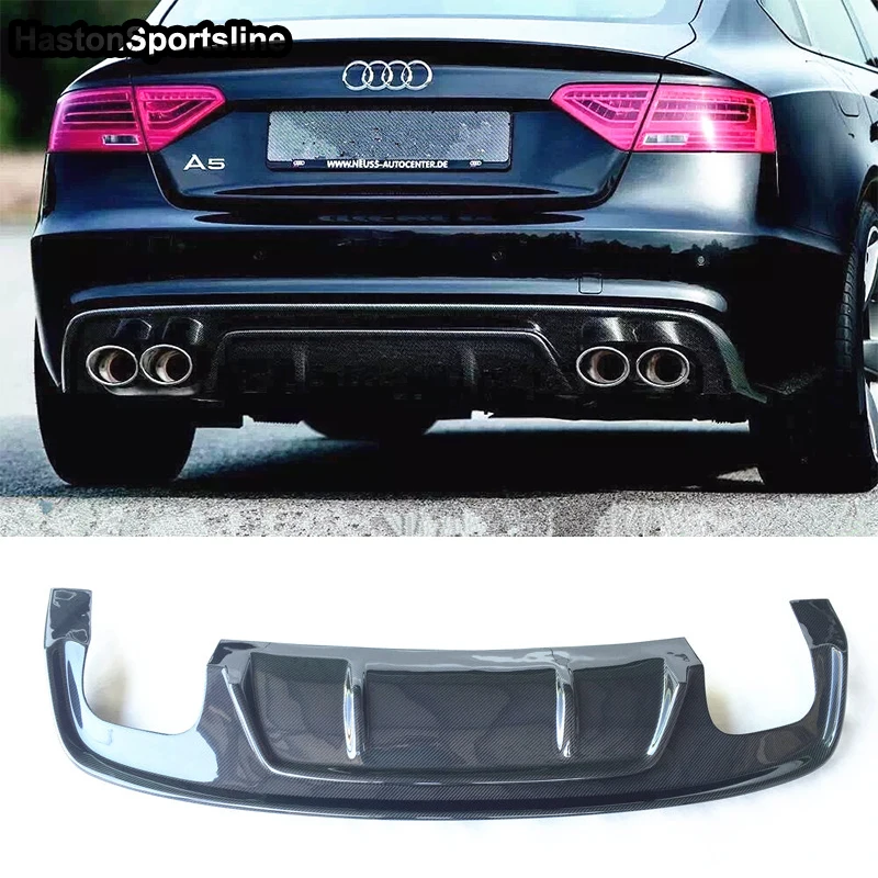 Audi B8.5 S5 Ar Sline Haizivs Spuras Stila Oglekļa Šķiedras Aizmugures Ķermeņa Komplekta Bufera Difuzoru Automašīnas Dizains 2013~2016