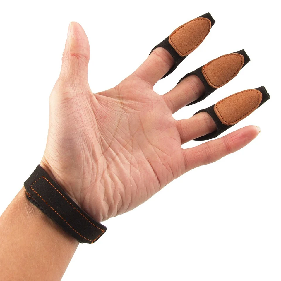 Augstas Kvalitātes 3 Pirkstu Fingerstall Microfiber Zamšādas Loka šaušana Aizsargcimdi Loka Medību Traning