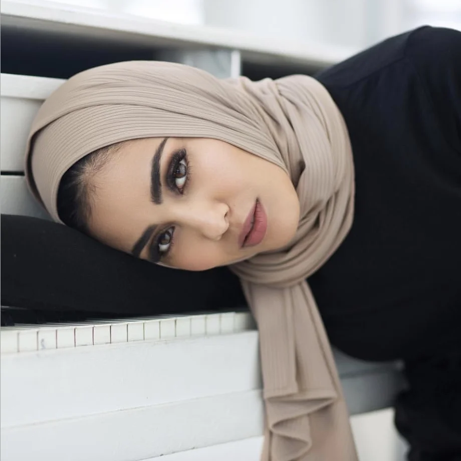 Augstums Kvalitāti! Kokvilnas Trikotāžas, Sieviešu Hijabs Headwrap Cietā Garo Lakatu, Vertikālās Graudu Turban Islāmu Modes Lakatu ap Galvu stiprināmas