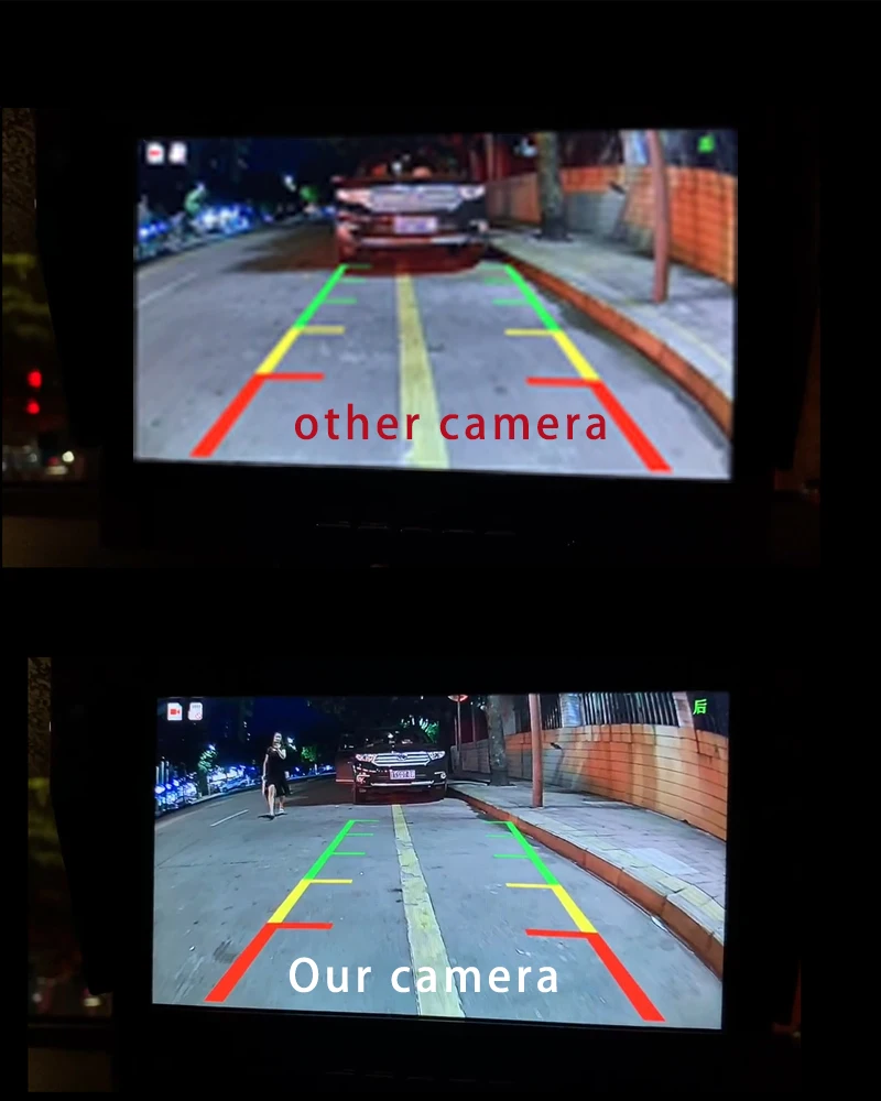 Auto ne-gaismas nakts redzamības atpakaļgaitas atpakaļskata kamera ar 7 collu auto atpakaļskata spogulis ccd video automātisku novietošanas monitors