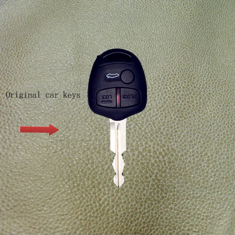 Auto pārsegi, MITSUBISHI OUTLANDER PAJERO Lancer EX / par Mitsubishi ASX ādas automašīnas 3 pogas tālvadības atslēgu piekariņi atslēgu gadījumā