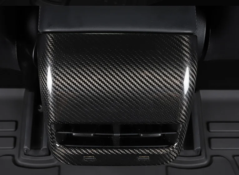 Backseat, Gaisa Ventilācijas Vāciņa Interjera Oglekļa Šķiedras Tesla Model 3 Backstand Gaisa Conditionor Ventilācijas Apdares 2016 2017 2018 2019