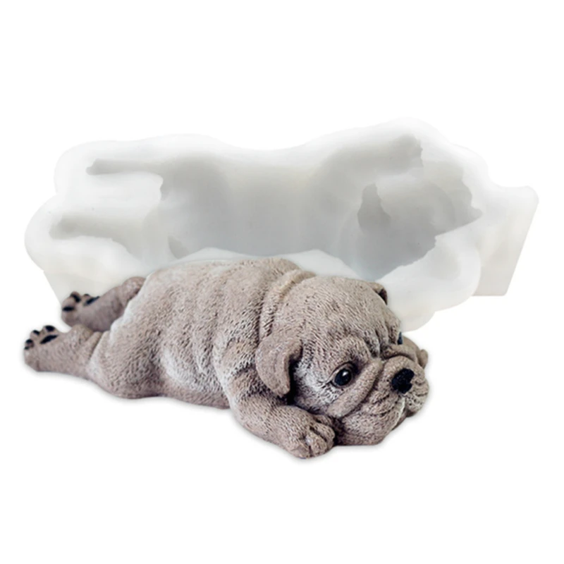 Baltā 3D Shar Pei Uzpūtenis Pelējuma Netīrs Suns saldējums Šokolādes Neto Red Silikona Veidne