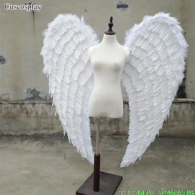 Baltā Eņģeļa Spārnus Lielu Spalvu Spārni Kostīmu Modelis Skatēs Liecina, Skatuves Darbības Aksesuārus Cosplay Pusi, Studio Photography Prop