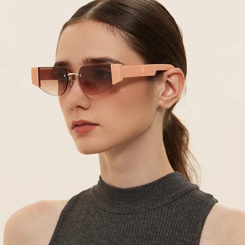 Bez apmales Nelielu Kaķu Acu Saulesbrilles Sieviešu 2020. Gadam Luksusa Zīmolu, Dizaineru, Vintage Modes Moderns Ovālas Saules Brilles Vīriešiem UV400 Toņos
