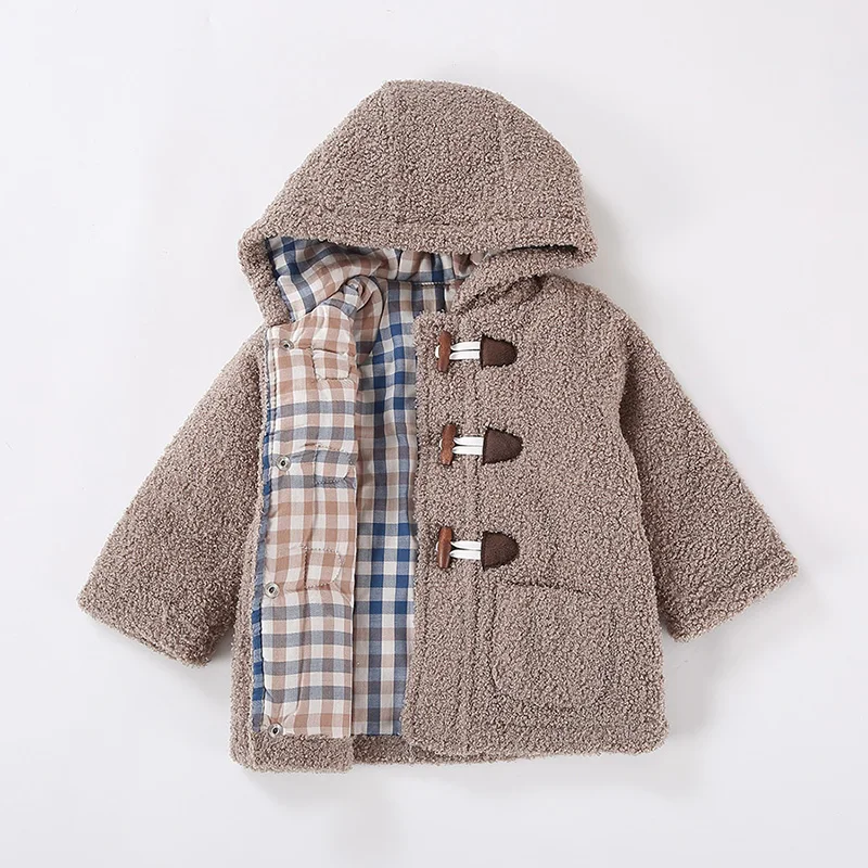 Bērnu jaka drēbes kapuci gadījuma apģērbi bērnu apģērbs bērnu wadded kokvilnas silts rudens un ziemas bērnu apģērbu mētelis