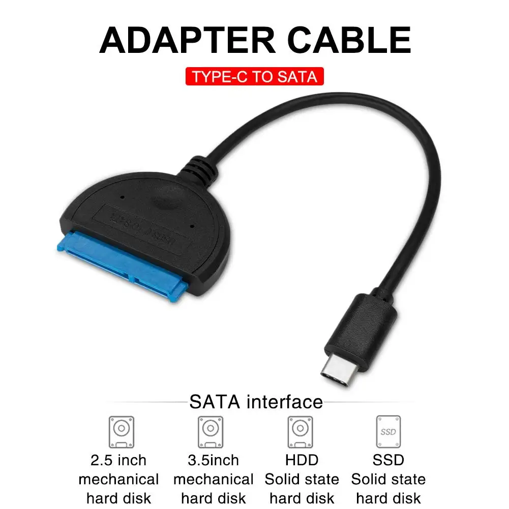 C tipa SATA Adaptera Kabelis Ārējais Cietais Disks Savienotāja Kabelis 2.5 collas 3.5 collas SATA SSD HDD Uz USB Sata Kabeli