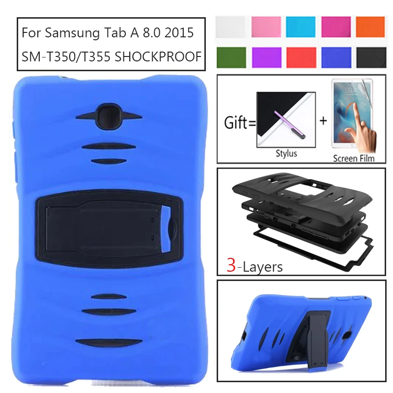 Case For Samsung Galaxy Tab 8.0 T350 T355 SM-T355 P355 Segtu Bērnu drošību Krāsains, Ar Funkciju Planšetdators Aizsardzības Apvalks Coque