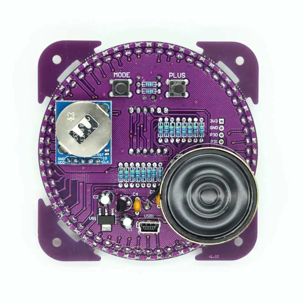 Ceturtās Paaudzes DIY EC1838B DS1302 Gaismas Vadības Rotācija LED Elektronisko Pulksteni Komplekts Rotējošs Elektronisko Taimeri