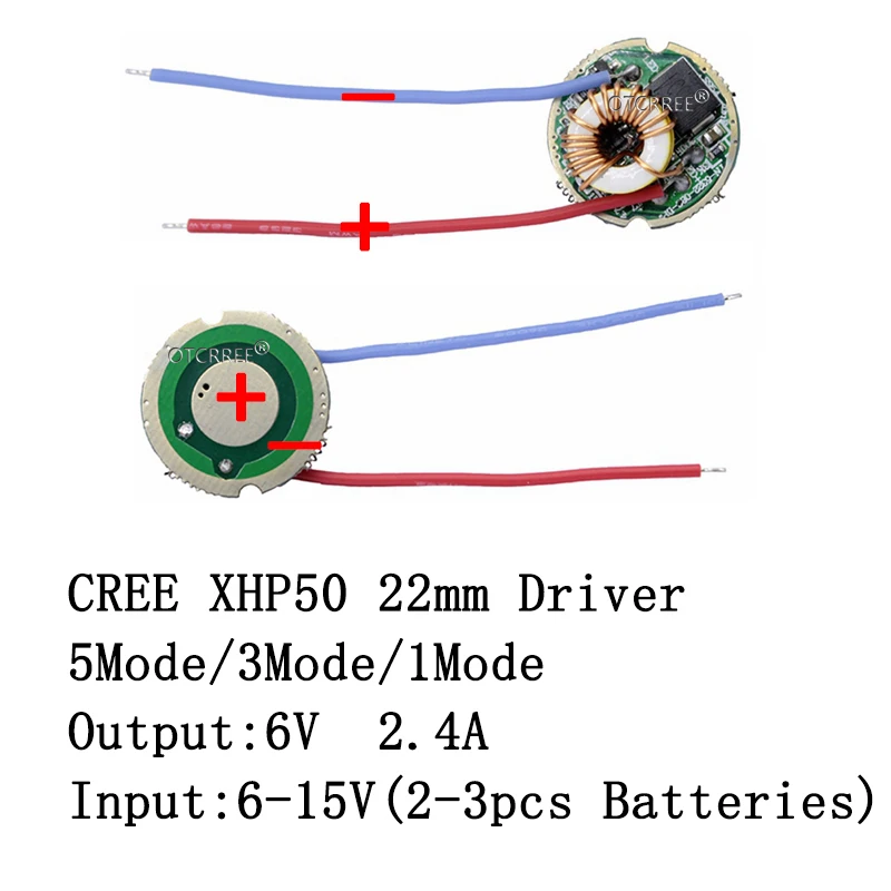 Cree XHP50 XHP50.2 Vēsi Balts, Neitrāli Balts, Silti Balts Augstas Jaudas LED Avotu 6V 20mm Vara PCB + 22mm 1Mode / 5Modes Vadītāja