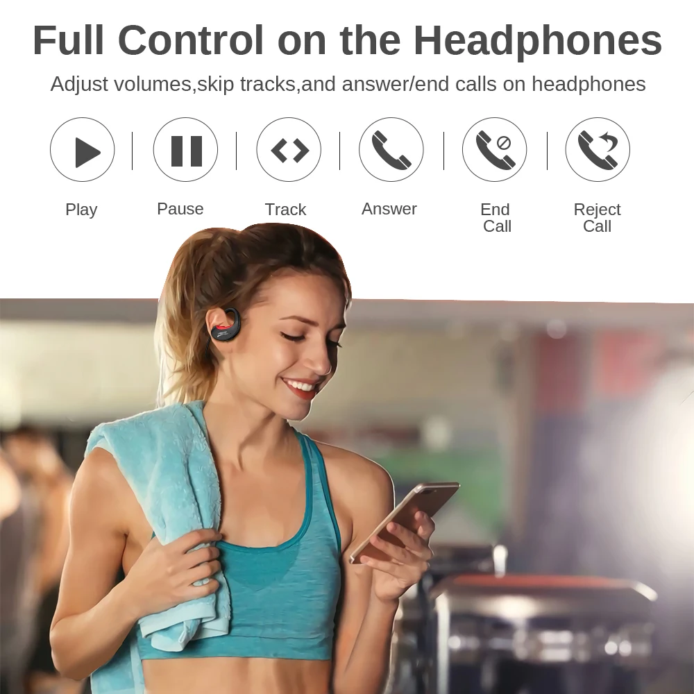 DACOM BRUŅAS Plus Sport Bezvadu Austiņas CSR Bluetooth 5.0 Austiņas Iebūvēts Mikrofons Darbojas Austiņas priekš iPhone, Samsung Xiaomi