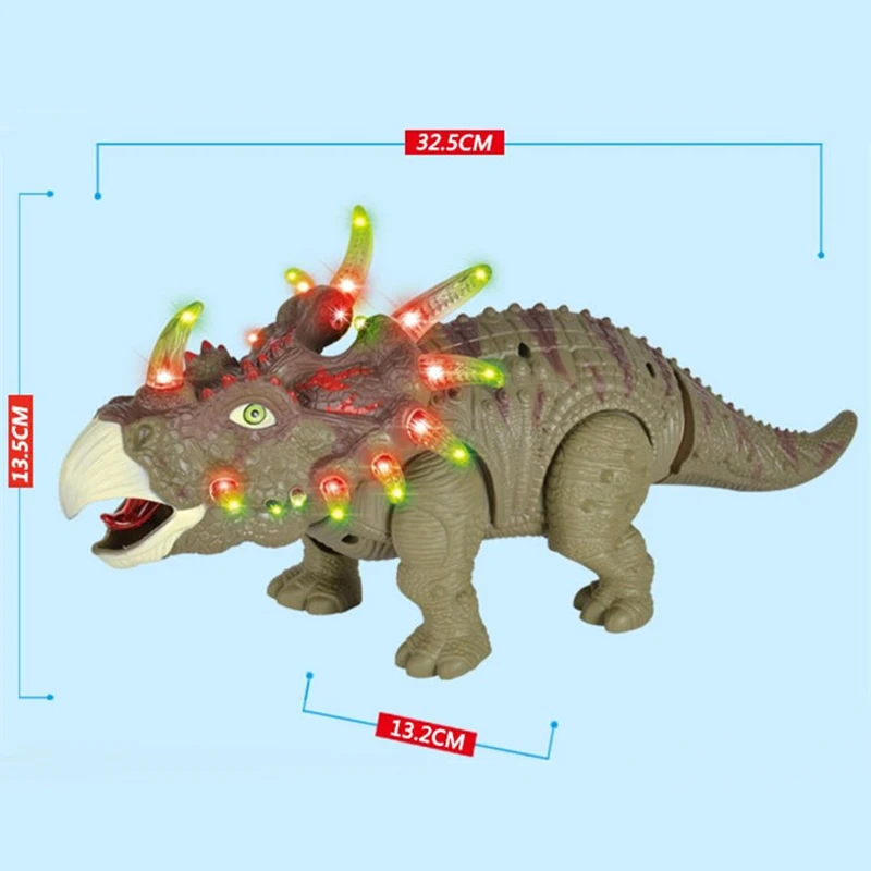 Elektriskā Pastaigas Dinozauru Rotaļlietas Pastaigas Triceratops Dinozauru Attēls Ar Gaismas, Skaņas Reālo Kustību Bērniem Rotaļlietas Ziemassvētku Dāvanu