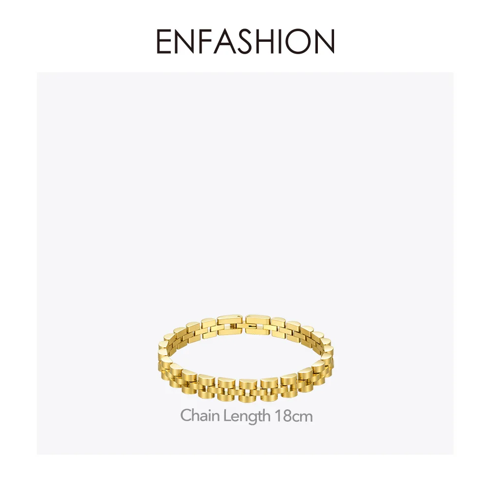 ENFASHION Punk Watchband Rokassprādzes Sievietēm, Nerūsējošais Tērauds, Zelta Krāsa Armband Aproces 2020. Gadam, Modes Rotaslietas, Dāvanas Draugiem B2165