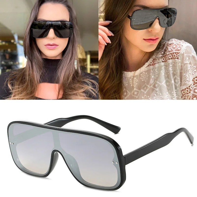 Feishini Lielgabarīta Plastmasas Saulesbrilles Sieviešu Slīpums Lēcu UV400 2020. gadam, Saules brilles Rāmis Toņos Zīmola Dāmas Brilles Unisex oculos