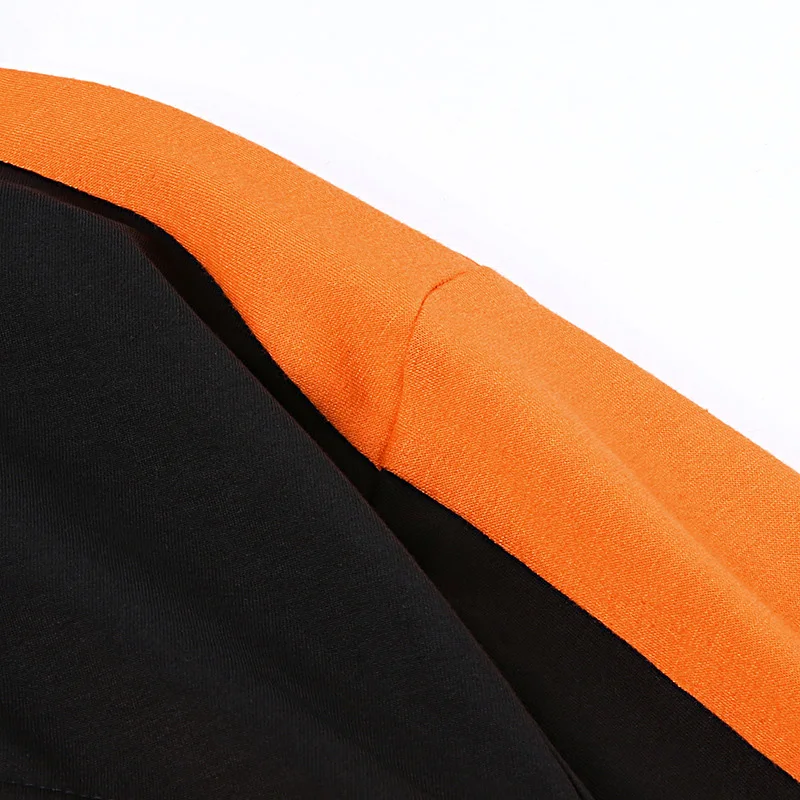 Fitshinling Raibs Kokvilnas Sieviešu Krekls Apgriezts pelēkā vārna Melna Oranža Modes Sudadera Mujer Streetwear sporta Krekli Rudens