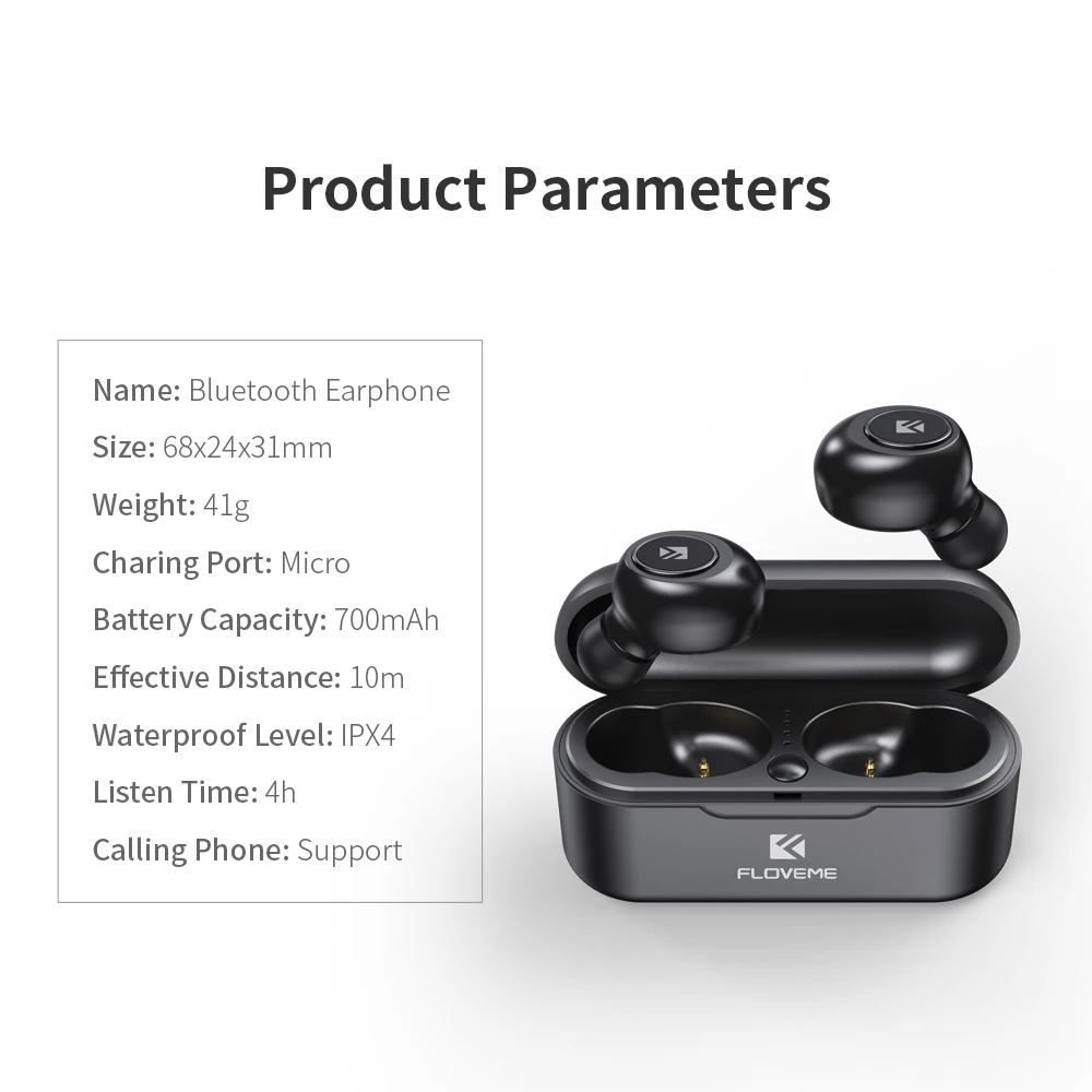 FLOVEME TWS 5.0 Bluetooth Austiņas, Lai Xiaomi Redmi Bezvadu Austiņas Austiņas Austiņas 3D Stereo Skaņu Earbuds, divu Mikrofonu