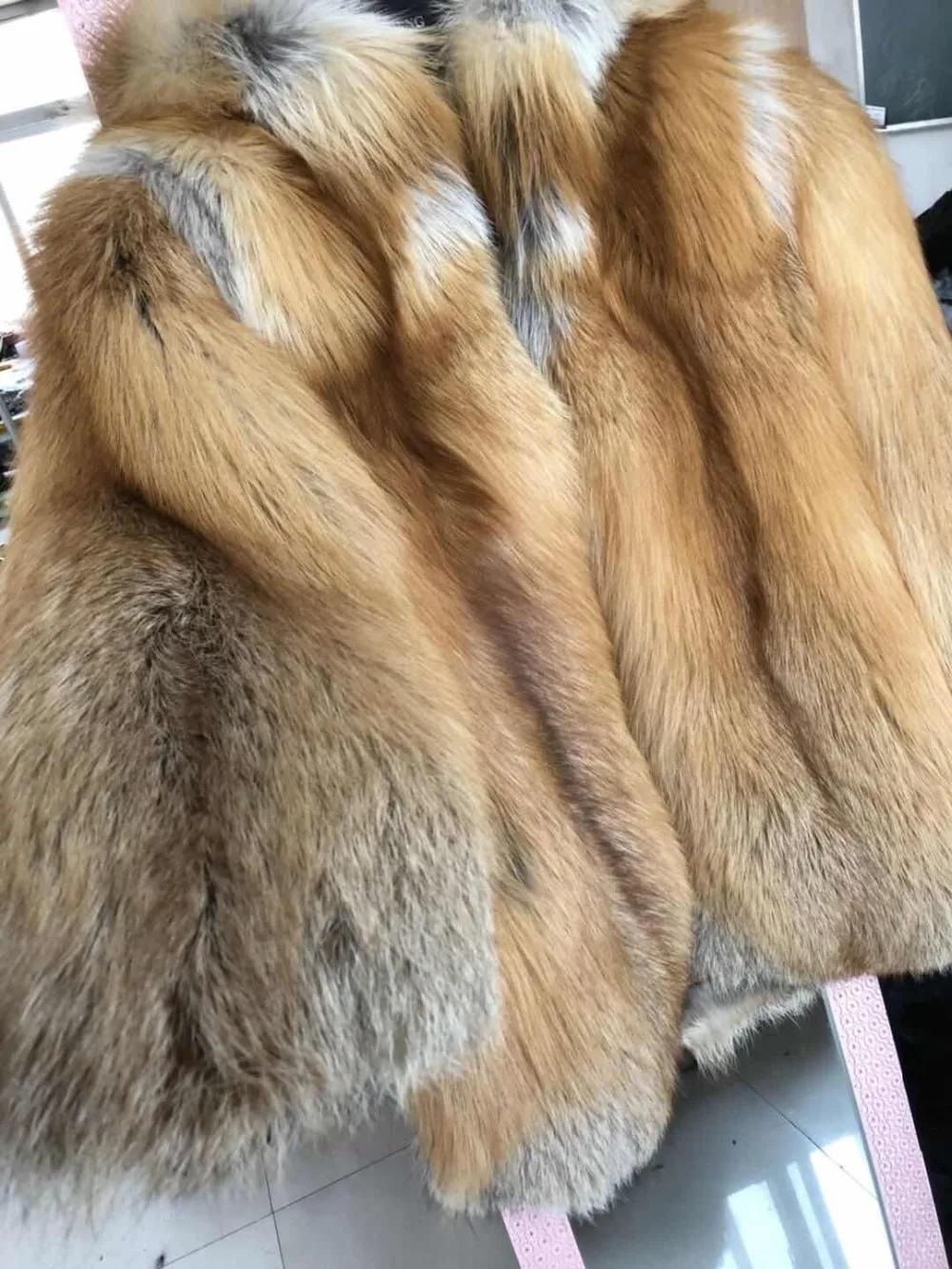 Garums 75cm sabiezēt silts dabas nekustamā red fox kažokādas mēteļi sieviešu luksusa veselas ādas īstas lapsas kažokādas kapuci jaka sieviešu
