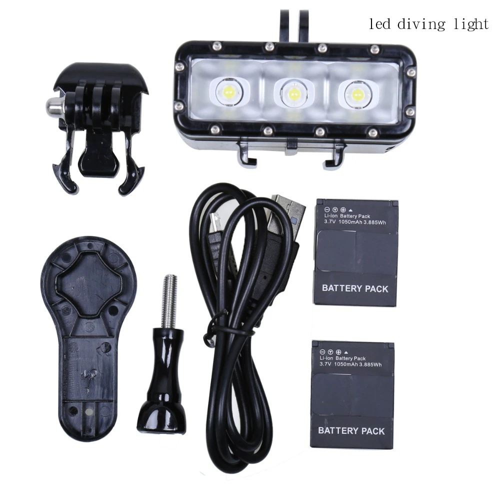 Gopro 5 Go Pro Niršanas zibspuldzes lampas Ūdensdrošs LED Flash, Video Light For GoPro Hero 5 4/3+,SJCAM SJ4000 6000 SJ7000/Xiaomi Yi