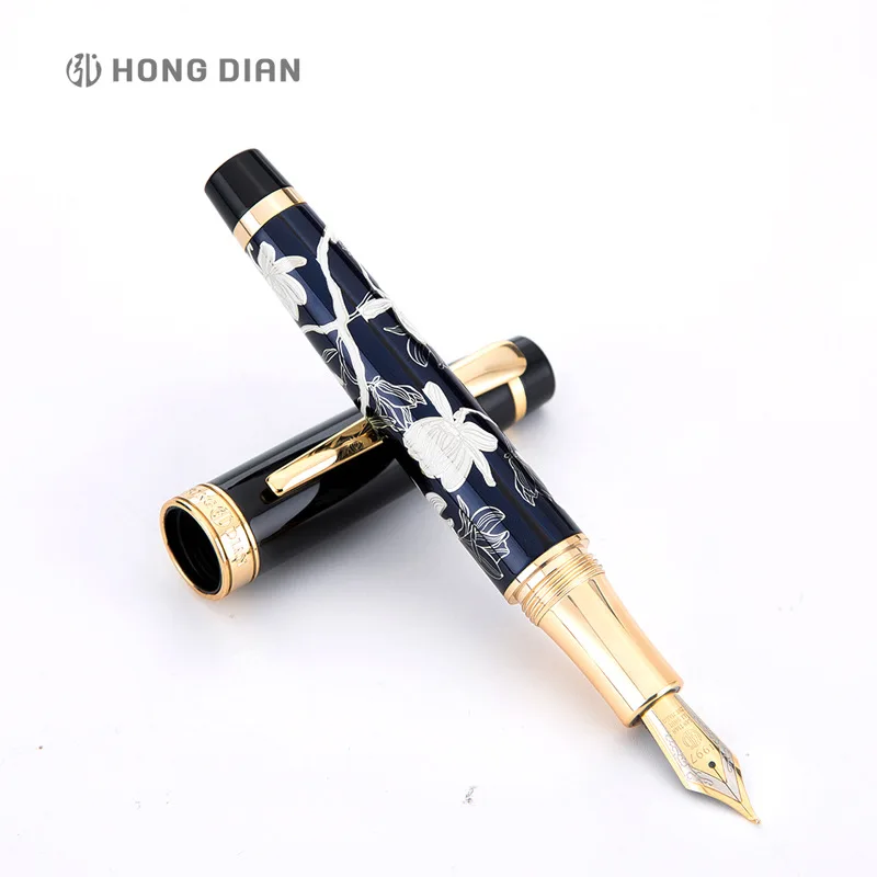 HongDian Puses-Zīmēšanas Tintes Pildspalvu Zilā Žagata Nib 0.5 MM Nib Strūklaka-Pildspalvas Dāvanu Office Biznesa Rakstot Uzstādīt Kancelejas preces Piegādi
