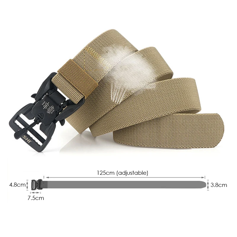 HSSEE Oficiālais patiesu elastīga josta grūts, ABS sveķu magnētisko sprādzes vīriešu tactical belt 125cm regulējams vīriešu džinsi, jostas TS4045