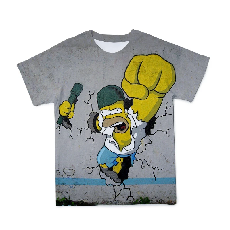 Ir 2021. Gudrs Simpsons Vasarā Jaunu Vīriešu 3D Druka, T-Krekls Modes Āra Karikatūra Anime Zaudēt Apaļu Kakla Tee Vecāku un Bērnu Apģērbus