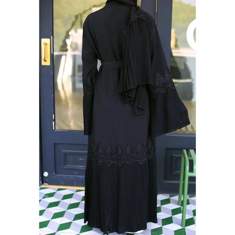 Ir 2021. Modes Musulmaņu Sieviešu Abaya Turcija Classic Tuvo Austrumu Islāma Dubaija Omāna Pleated Sleeve Jaka Drēbes Marokas Kimono