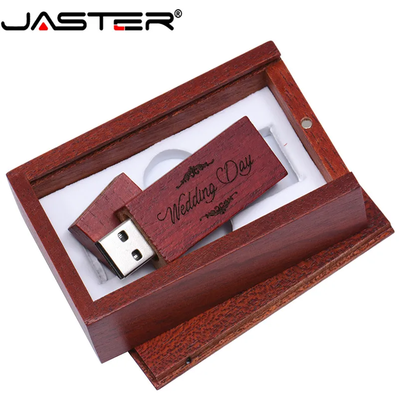 JASTER USB 2.0 kļavas koka usb +dāvanu kastīte, usb flash drive pendrive 4GB 8GB 16GB 32GB 64GB ( bez logo) kāzu dāvanas