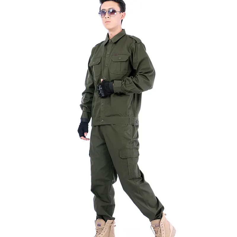 Jaunas Kokvilnas Darba Apdrošināšanas (Dungriņi) Vīriešu Uzvalku Āra Sviedru absorbējošu Militāro formas tērpu Maskēties