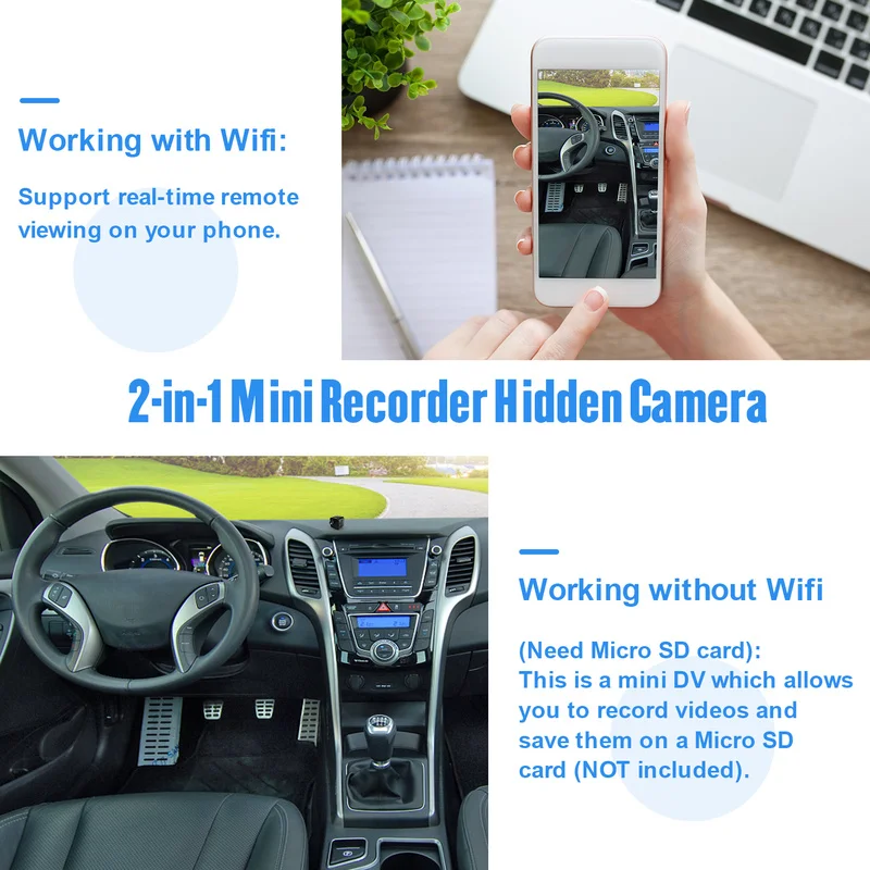 Jauns 4K Mini Kameras WiFi Smart Bezvadu Videokameras IP Hotspot HD Mazu Cam Kustības detektors Vlog Espia Nakts Redzamības Video Micro