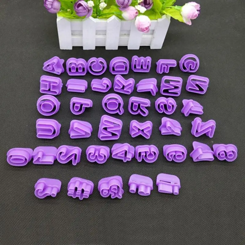 Jaunu 40pcs Alfabēta Numuru Vēstuli DIY Raksturs Pomādes Kūka Dekorēšanas Komplekts Apledojuma Kuteris Pelējuma Veidnes Kūku Cepšanas Rīki Dekori