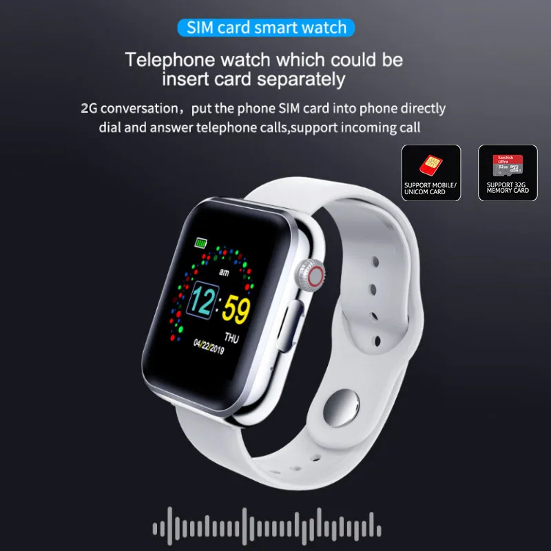 Jaunu KY001 Smart Skatīties Sieviešu lielā ekrāna vīriešu Sporta Fitnesa Bluetooth Smartwatch Tālruņa Mūzikas atskaņotāju SIM TF Kartes iOS Android