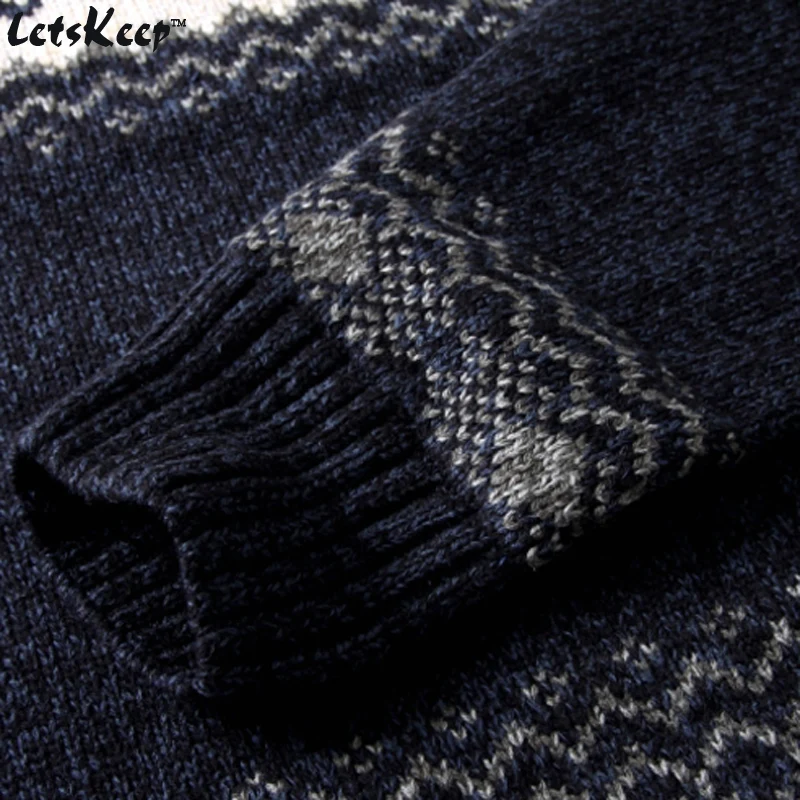 Jaunu LetsKeep 2018 vīriešu trikotāžas džemperis modeļus Svītrainām biezu džemperi džemperi ziemas gadījuma apaļu kakla vilnas džemperis vīriešiem, MA270