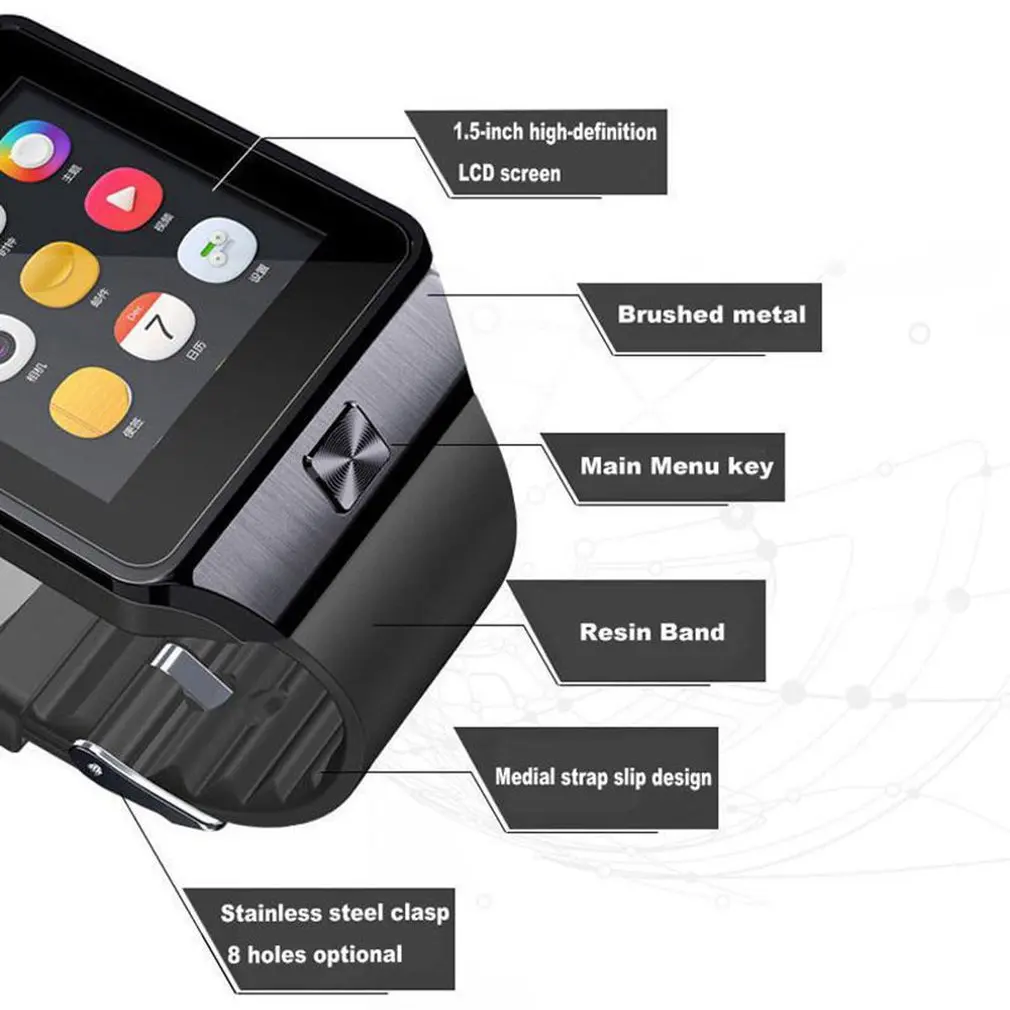 Jaunākajiem Smart Skatīties Dz09 Touch Screen Ar Kameru, Bluetooth Skatīties SIM Kartes Smartwatch Ios Android Tālrunis Atbalsta Vīriešu Skatīties