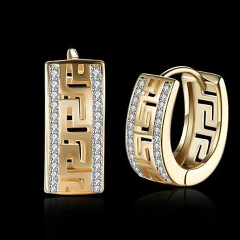 K zelta zircon personalizētu Great Wall modelis auskari ar dimanta auskari sievietēm champagne gold
