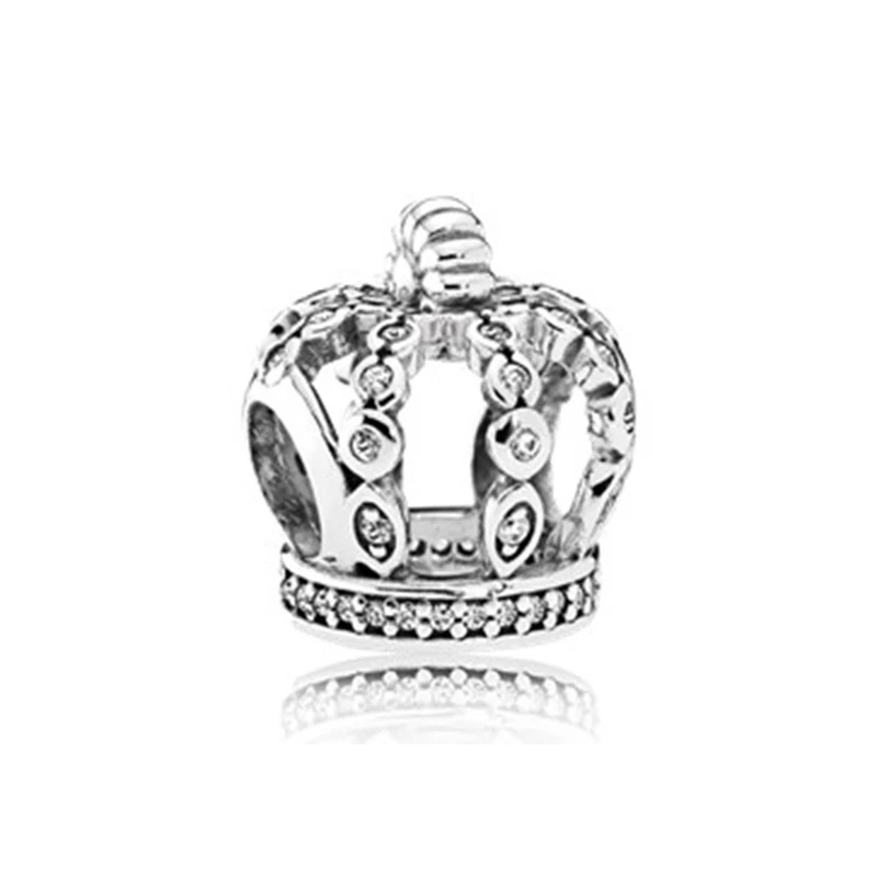 Karstā Pārdošanas 925 Sterling Silver Crown Prince Lauva Piekariņi, Krelles Fit Original Pandora Aproce sievietēm Ziemassvētku Rotaslietu izgatavošana