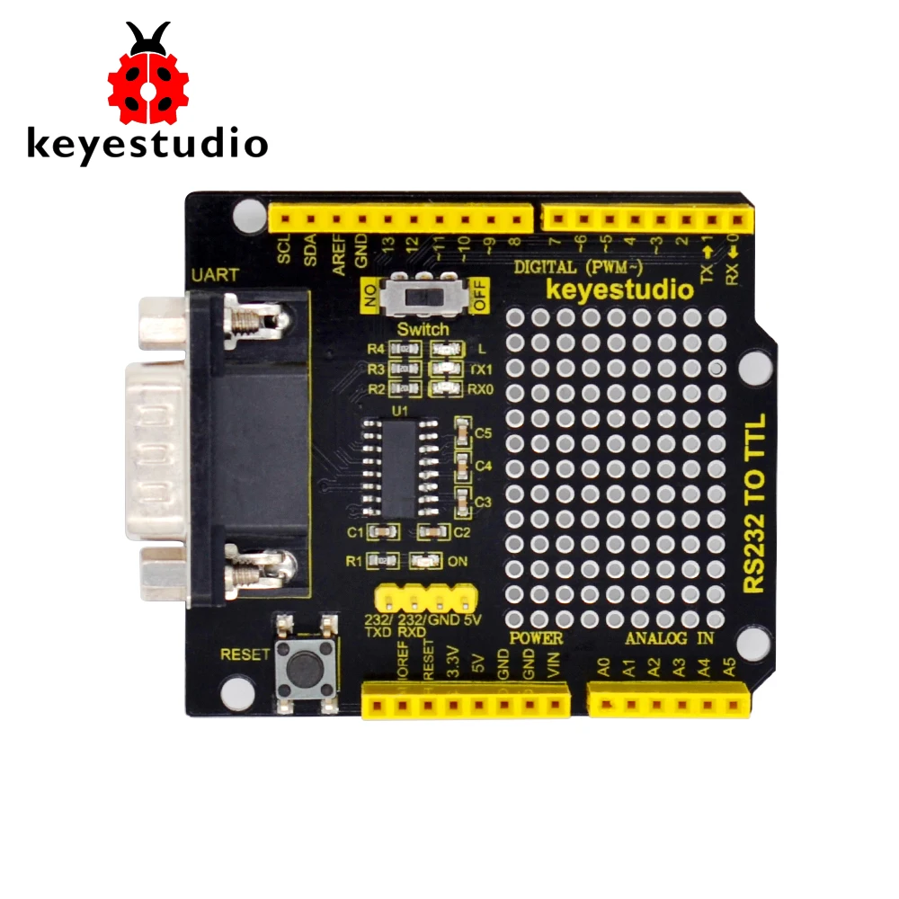 Keyestudio RS232 uz TTL Konversijas Vairogs Kuģa Arduino UNOR3 Saderīgs ar RS232 Interfeiss