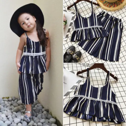Kid Baby Girl Svītraina Vasaras Tērpiem Zeķu Blūze Sundress Bikses Garās Zeķes Komplekts