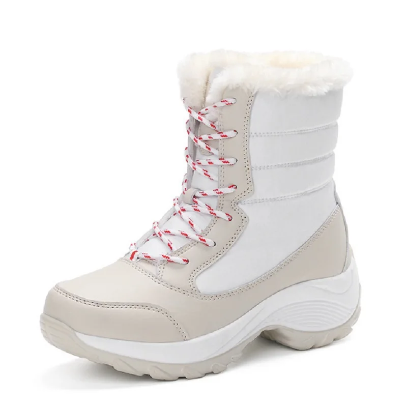 Kokvilnas sieviešu kurpes ziemas plus samta polsterēta silts augstas top sniega zābaki, sieviešu vidū zābaki, bieza-soled anti-skid ūdensizturīgs slēpošanas bo