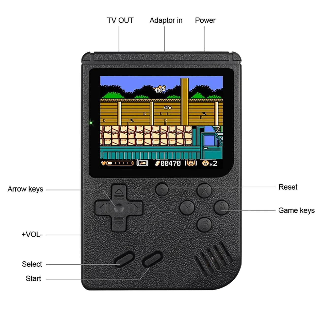 Krāsa 3 Collu LCD Retro Portatīvie Mini Rokas Video Spēļu Konsoles 8-Bit Iebūvēts 400 Spēles Bērniem, Krāsu Spēle Atskaņotājs