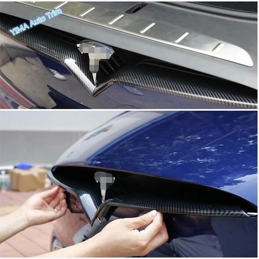 Lapetus Auto Stils Priekšā Galvas Kapuci, Režģi, Restes Aizsargs Paneļa Vāku Apdares piemērots Tesla Model X 2017 - 2020 ABS Oglekļa Šķiedras