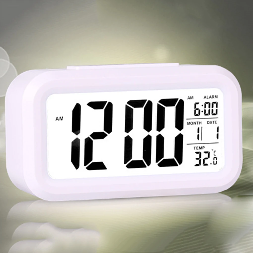 LED Digitālais Modinātājs Elektriskā Darbvirsmas Galda Pulkstenis Elektronisko Smart Alarm Laika Kalendārs Temperatūras Datums Displejs Galda Skatīties